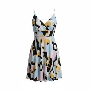 Geometric Print Spaghetti Strap Dress